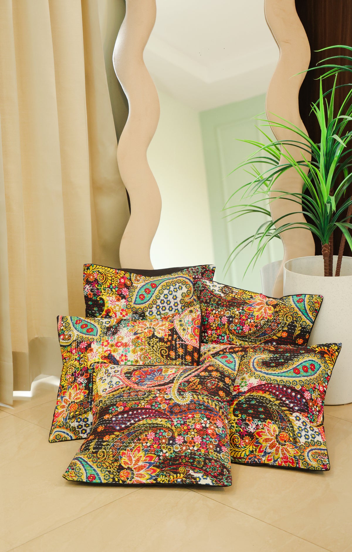 Azure Leaf Cushion