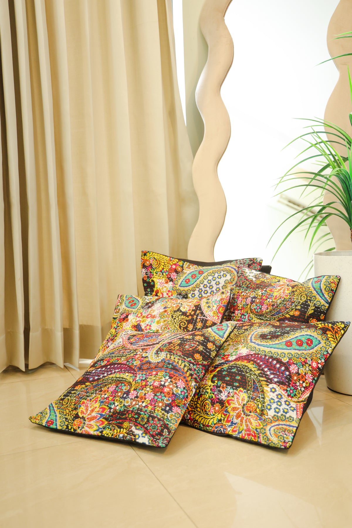 Azure Leaf Cushion